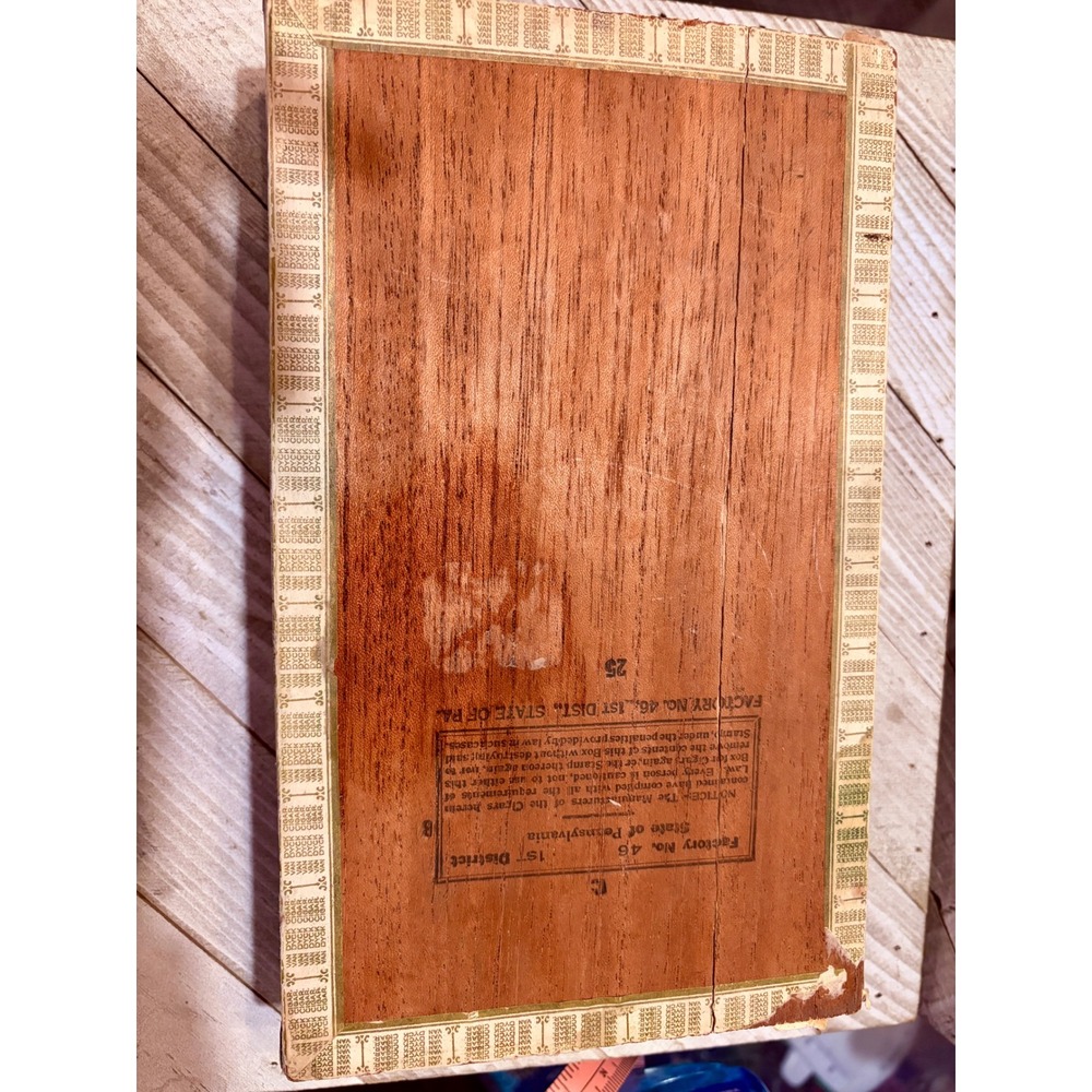 Vintage Van Dyck Wooden Cigar Box General Cigar Co National Very Choice Empty - Picture 9 of 9